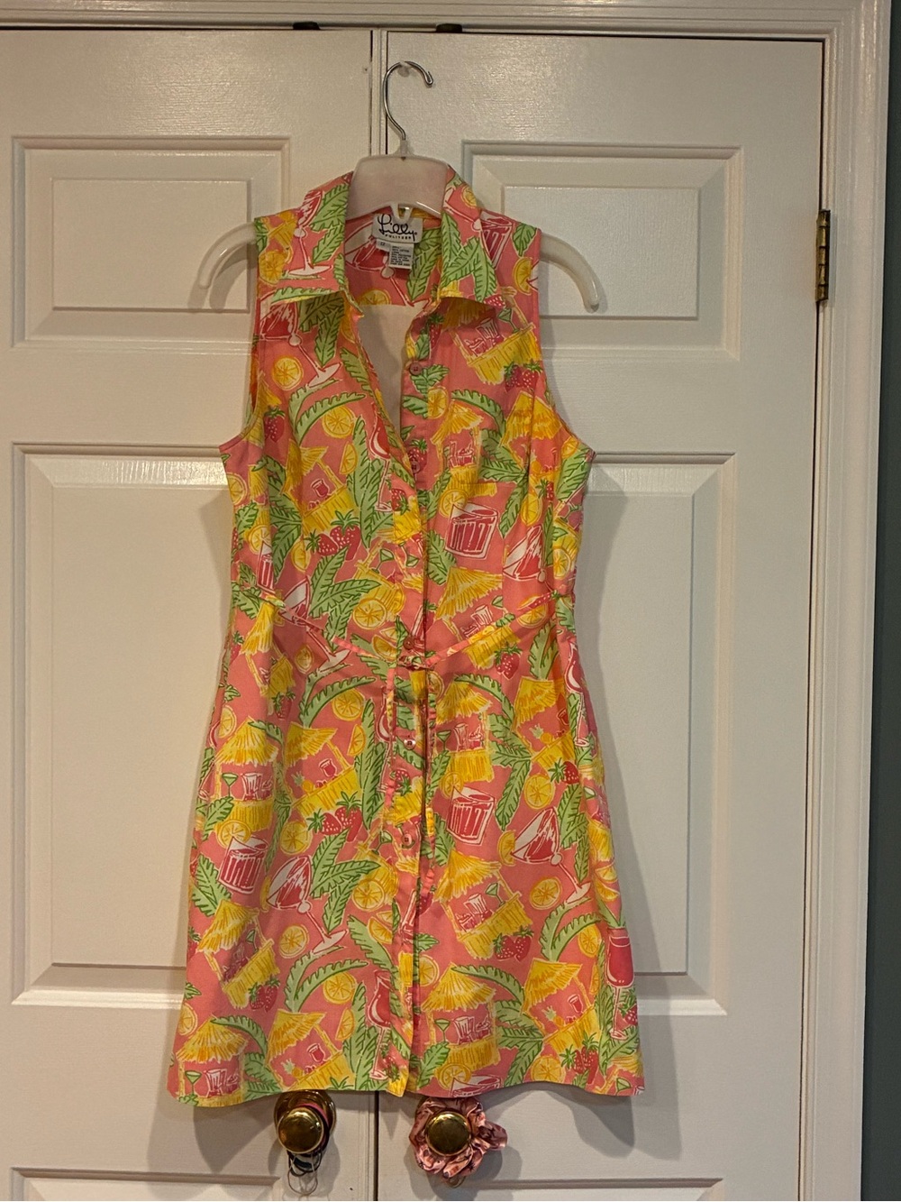Lilly Pulitzer Pink Citrus & Palm Print Shirt dress - Picture 2 of 2